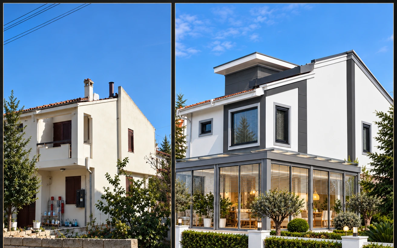 Çeşmealtı villa renovation and interior exterior remodeling project – Markoç İnşaat